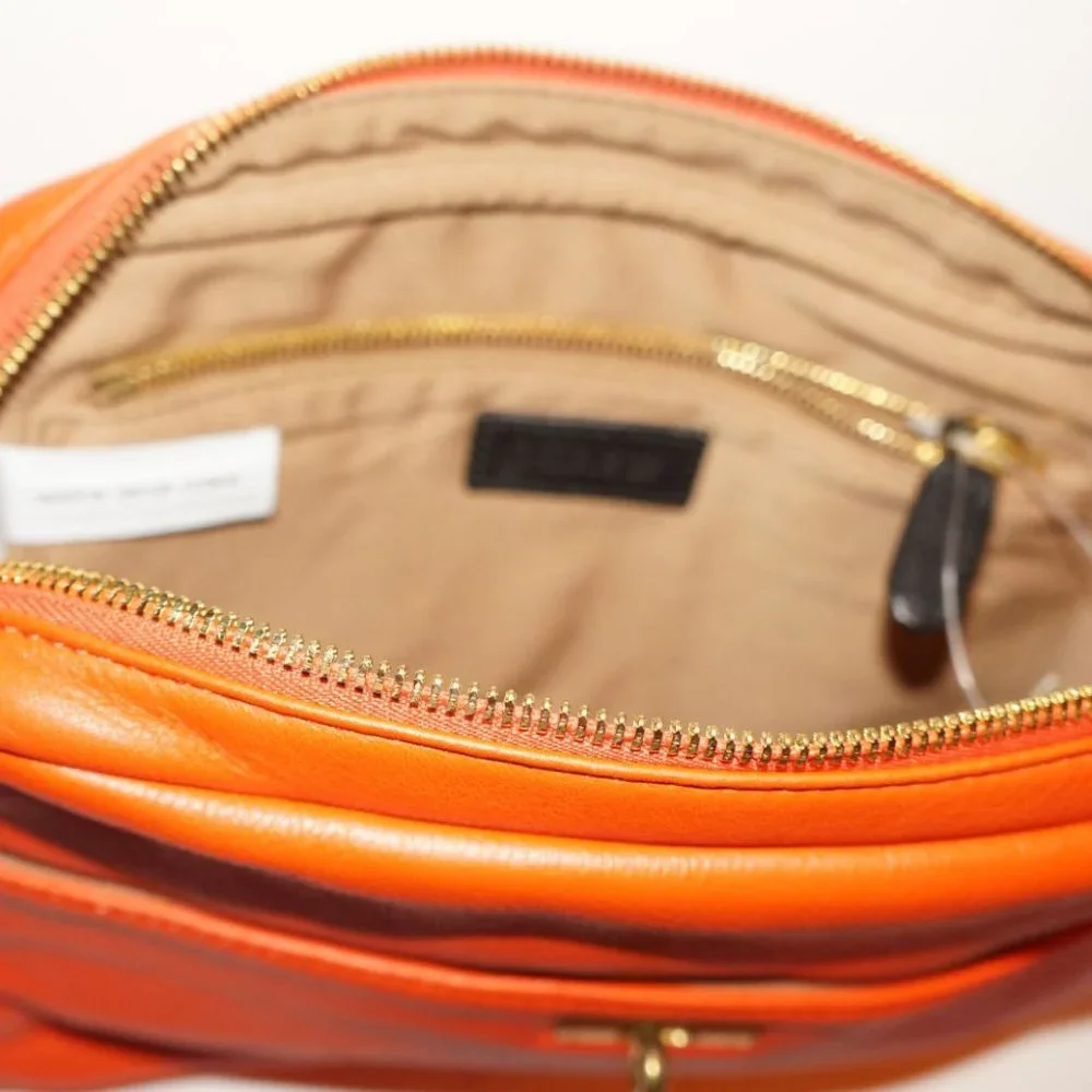 J.Crew Wixon, Crossbody Bag! Orange kid gloves leather. NWOT - Picture 6 of 8